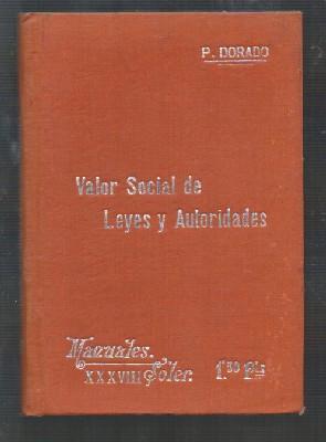 Imagen del vendedor de MANUALES SOLER XXXVIII. VALOR SOCIAL DE LEYES Y AUTORIDADES, a la venta por Librera Raimundo