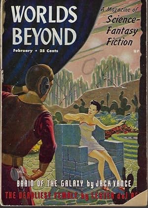 Image du vendeur pour WORLDS BEYOND: February, Feb. 1951 mis en vente par Books from the Crypt