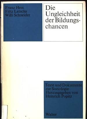 Bild des Verkufers fr Die Ungleichheit der Bildungschancen, Soziale Schranken im Zugang zur Hheren Schule zum Verkauf von books4less (Versandantiquariat Petra Gros GmbH & Co. KG)