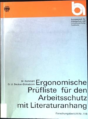 Ergonomische Prüfliste für den Arbeitsschutz mit Literaturanhang. Bundesanstalt für Arbeitsschutz...