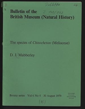 Bild des Verkufers fr The species of Chisocheton (Meliaceae). Bulletin of the British Museum (Natural History). Botany series Vol 6,No 4, 30 August 1979. zum Verkauf von Antiquariat Bookfarm