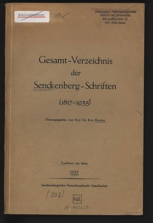 Imagen del vendedor de Gesamt-Verzeichnis der Senckenberg-Schriften 1817-1935. a la venta por Antiquariat Bookfarm