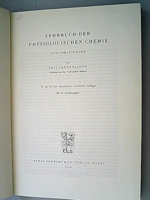 Seller image for Lehrbuch der physiologischen Chemie. for sale by Antiquariat Bookfarm