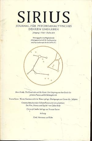 Bild des Verkufers fr Sirius. Jahrgang 2, Heft 1, Herbst 2014. Journal fr Psychoanalytisches Denken und Leben. Mit Ute Grundmann. zum Verkauf von Fundus-Online GbR Borkert Schwarz Zerfa