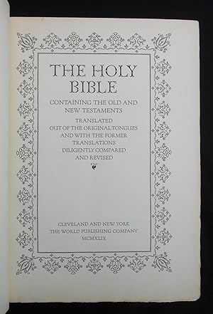 The Holy Bible [with] The Making of the Bruce Rogers World Bible; Containing The Old and New Test...