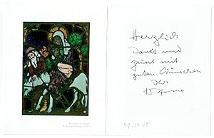 Seller image for Eigenh. Faltkarte mit Wnschen und Unterschrift. for sale by Kotte Autographs GmbH