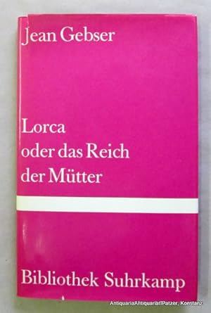 Imagen del vendedor de Lorca oder das Reich der Mtter. Frankfurt, Suhrkamp, 1978. Mit 13 Illustrationen. 75 S., 10 Bl. Or.-Pp. mit Schutzumschlag. (Bibl. Suhrkamp, 592). (ISBN 3518015923). a la venta por Jrgen Patzer