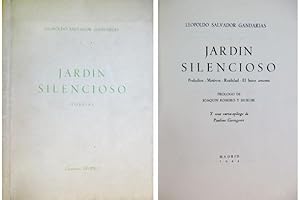 Seller image for Jardn Silencioso. Poesas. Prlogo de Joaqun Romero y Murube. Y una carta-eplogo de Paulino Garagorri. for sale by Hesperia Libros