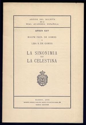 Immagine del venditore per La sinonimia en La Celestina. venduto da Hesperia Libros