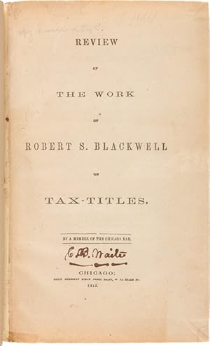 REVIEW OF THE WORK OF ROBERT S. BLACKWELL ON TAX-TITLES