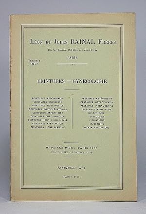 Immagine del venditore per Ceintures - Gyncologie. Lon & Jules Rainal Frres, Fascicule No. 2. [Medical Instruments Trade Catalogue]. venduto da Librarium of The Hague