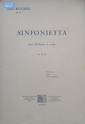 Seller image for Sinfonietta pour Orchestre  cordes, Op. 52 for sale by Bouquinerie L'Ivre Livre