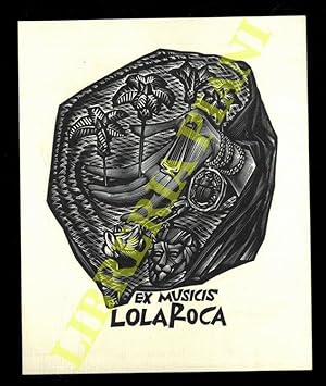 Immagine del venditore per Un foglietto xilografico (ex musicis) per Lola Roca, di cm. 12,4 x 10,2 con timbro al retro con data (1951) e numero (84). venduto da Libreria Piani