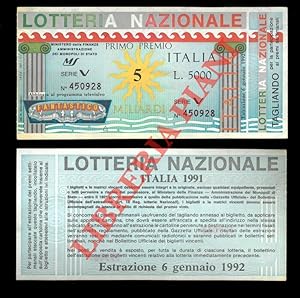 Lotteria Nazionale Italia. 1992. Diciassette biglietti.