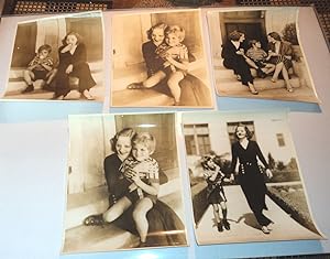 5 LARGE ORIGINAL VINTAGE PHOTOGRAPHS of the HOLLYWOOD MOVIE STAR TALLULAH BANKHEAD and CHILD STAR...