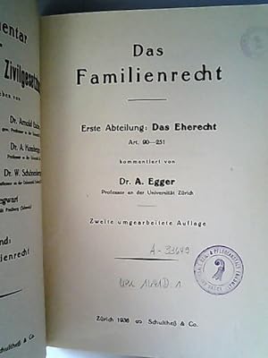 Seller image for Kommentar zum Schweizerischen Zivilgesetzbuch, Band 2. Das Familienrecht. Erste Abteilung. das Eherecht. Art. 90 -251. for sale by Antiquariat Bookfarm