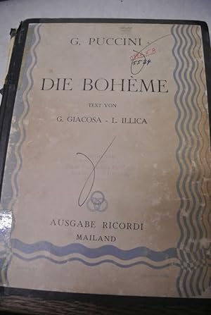 Die Boheme. Clavierauszug mit Text.