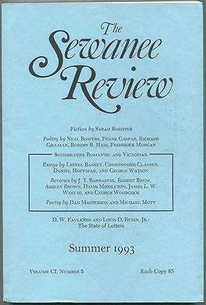 Image du vendeur pour The Sewanee Review - Volume CI, No. 3, July-September 1993 mis en vente par Between the Covers-Rare Books, Inc. ABAA