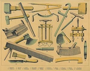BÖTTCHER. - Werkzeug. Darstellung von 20 Werkzeugen des Küfers.