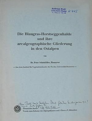 Bild des Verkufers fr Die Blaugras-Horstseggenhalde und ihre arealgeographische Gliederung in den Ostalpen, zum Verkauf von Versandantiquariat Hbald