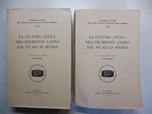 LA CULTURA ANTICA NELL`OCCIDENTE LATINO DAL VII ALL`XI SECOLO. 18-24 aprile 1974. TOMO PRIMO / TO...