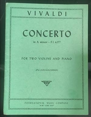 Image du vendeur pour Concerto a minor F.1:177 :for 2 violins and piano mis en vente par Shore Books