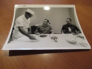 Original Nasa B/W Photograph Of Cape Canaveral Astronaut Quarters Chef Louis Harsell Serving The ...