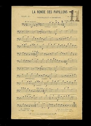 Seller image for La Ronde des Papillons (Valse) [Musicians Vintage French Sheet Music for the Cello or Trombone] for sale by Little Stour Books PBFA Member