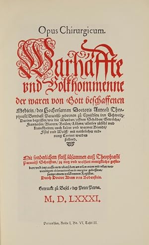 Imagen del vendedor de Smtliche Werke, 1.Abt., 6.Bd.: Aus dem Jahre 1528 [Kolmar]. a la venta por Antiq. F.-D. Shn - Medicusbooks.Com