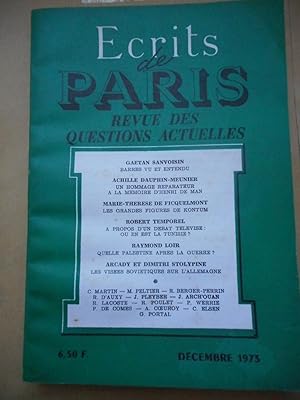 Bild des Verkufers fr Ecrits de Paris - Revue des questions actuelles - N.331 - decembre 1973 zum Verkauf von Frederic Delbos