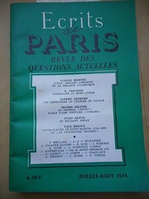 Seller image for Ecrits de Paris - Revue des questions actuelles - N. 338 - Juillet aout 1974 for sale by Frederic Delbos