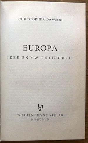 Bild des Verkufers fr Europa. Idde und Wirklichkeit. zum Verkauf von Antiquariat Lohmann