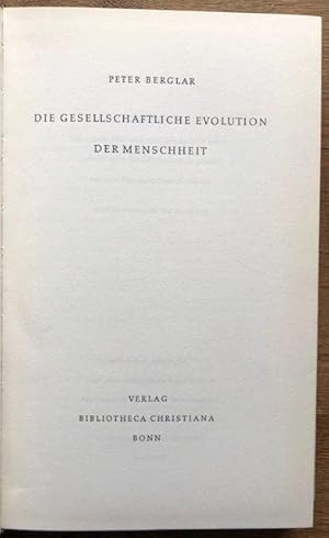 Bild des Verkufers fr Die gesellschaftliche Evolution der Menscheit. zum Verkauf von Antiquariat Lohmann