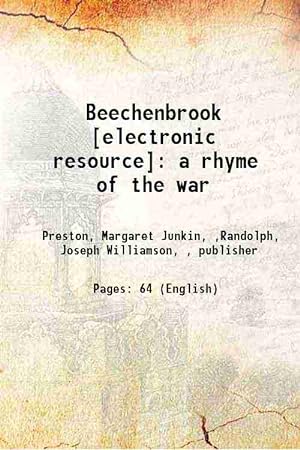 Seller image for Beechenbrook : a rhyme of the war 1865 for sale by Gyan Books Pvt. Ltd.