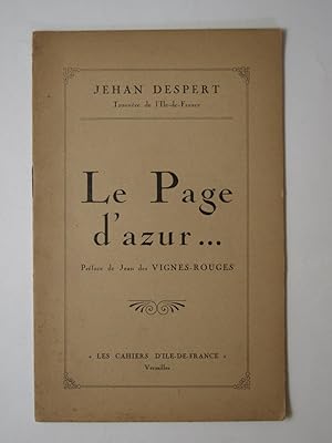 Immagine del venditore per Le page d azur venduto da Librairie Aubry