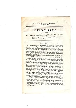 Image du vendeur pour Dolbadarn Castle, Gwynedd mis en vente par Gwyn Tudur Davies
