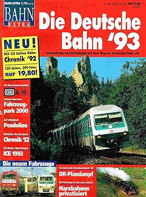 Immagine del venditore per Bahn-Extra Heft 1/93: Die Deutsche Bahn `93. Bundesbahn und Reichsbahn auf dem Weg zur Deutschen Bahn AG. venduto da Antiquariat Bernhardt