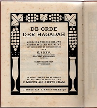 De orde der Hagadah voorzien van een nieuwe Nederlandsche vertaling met bijschriften en aanteeken...