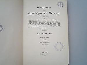 Imagen del vendedor de Handbuch der physiologischen Methodik. / Dritter Band. 6. Abteilung, Die Phonetik. a la venta por Antiquariat Bookfarm