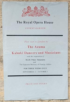 The Azuma Kabuki Dancers and Musicians Sept 12 - Oct 1 1955 programme
