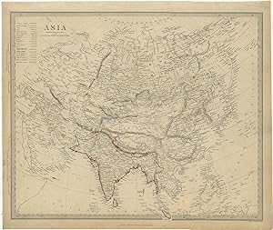 Antique Map of Asia by J, & C. Walker (c.1850)