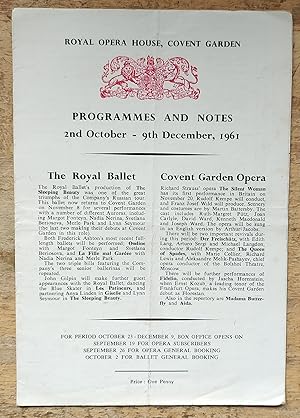 Programmes And Notes 2nd October - 9th December, 1961
