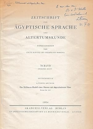 Seller image for Das Bildhauer-Modell eines Mannes mit abgeschnittener Nase. (Zeitschrift fr gyptische Sprache und Altertumskunde ZS). for sale by Librarium of The Hague