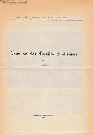 Seller image for Deux boucles d'oreille chrtiennes. (Cahiers Coptes). for sale by Librarium of The Hague