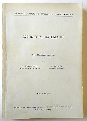 Seller image for Estudio de materiales Materiales metlicos Tomo VII for sale by Librera Salvalibros Express