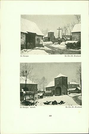 Imagen del vendedor de Le Barque. Gehft. Barastre : Straenbild mit Kirche. All. Arzt Dr. Dietsche, Fr. Ger. R. Flaxland. Stereotyp-Druck nach Photographien der Angehrigen des Reservekorps. a la venta por Bcher bei den 7 Bergen