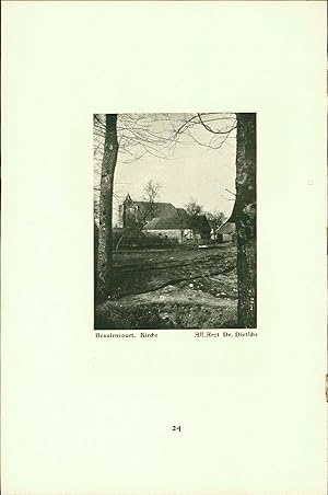 Imagen del vendedor de Beaulencourt. Kirche. Beaucourt. Ancretal und Kirche. Lt. Hofmeister, Maj. Gericke, 6. Komp. Pi---, All. Arzt Dr. Dietsche. Stereotyp-Druck nach Photographien der Angehrigen des Reservekorps. a la venta por Bcher bei den 7 Bergen