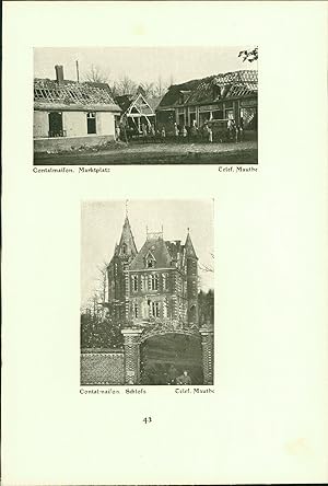 Imagen del vendedor de Contalmaison : Marktplatz - Schloss - Innenansicht der Kirche. Telef. Mauthe, Kraftw. F. Pfitzer. Stereotyp-Druck nach Photographien der Angehrigen des Reservekorps. a la venta por Bcher bei den 7 Bergen