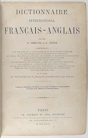 Dictionnaire international Français-Anglais The International English and French dictionary