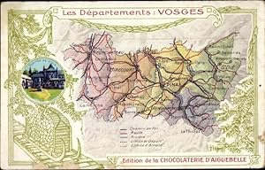Landkarten Ansichtskarte / Postkarte Lothringen Vosges, Mirecourt, Épinal, Cloître de St. Die, Ch...